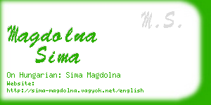 magdolna sima business card